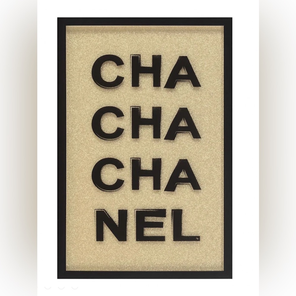 Fashion‎ Design Wall Art Picture Glass Frame. Metallic Gold & Black Wood